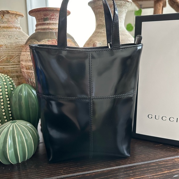 Gucci Hand Bag Patent Leather Tom Ford Era - Picture 10 of 11